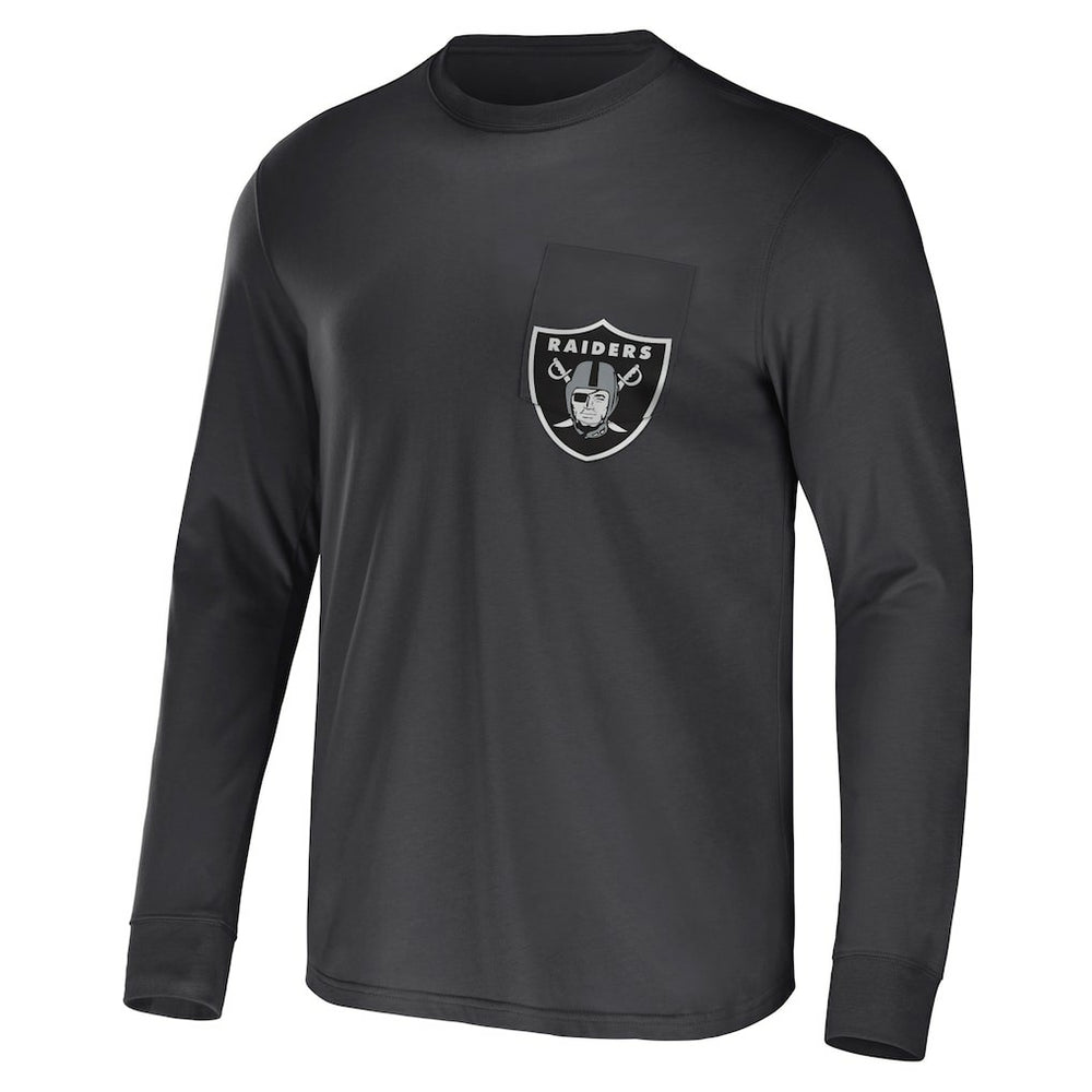 Las Vegas Raiders NFL x Darius Rucker Collection Team Long Sleeve Pocket T-Shirt Charcoal | Fanatics