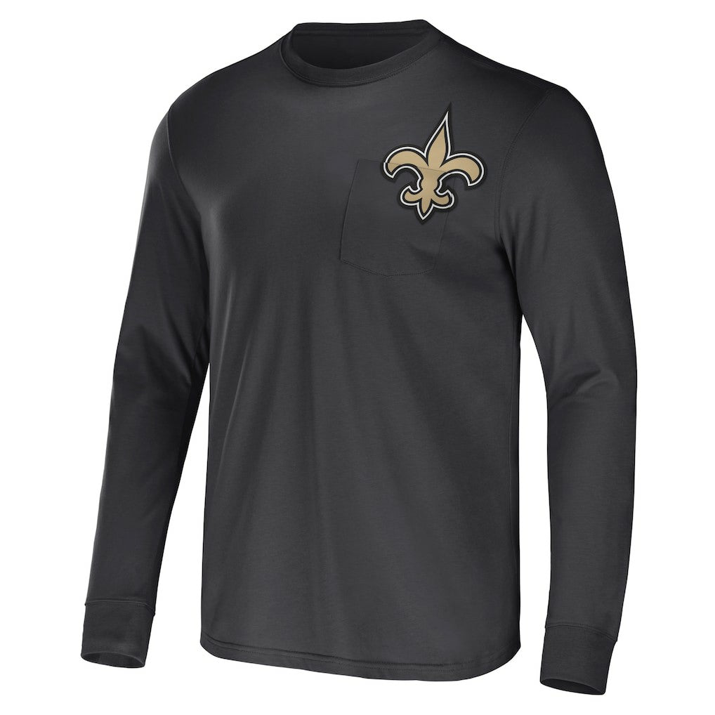 New Orleans Saints NFL x Darius Rucker Collection Team Long Sleeve Pocket T-Shirt Black | Fanatics