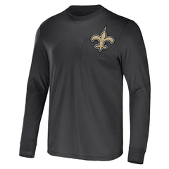 New Orleans Saints NFL x Darius Rucker Collection Team Long Sleeve Pocket T-Shirt Black | Fanatics