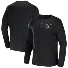Las Vegas Raiders NFL x Darius Rucker Collection Slub Jersey Henley Long Sleeve T-Shirt Black | Fanatics