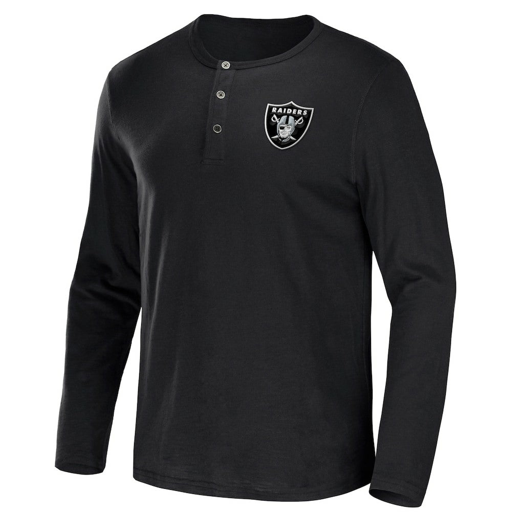 Las Vegas Raiders NFL x Darius Rucker Collection Slub Jersey Henley Long Sleeve T-Shirt Black | Fanatics