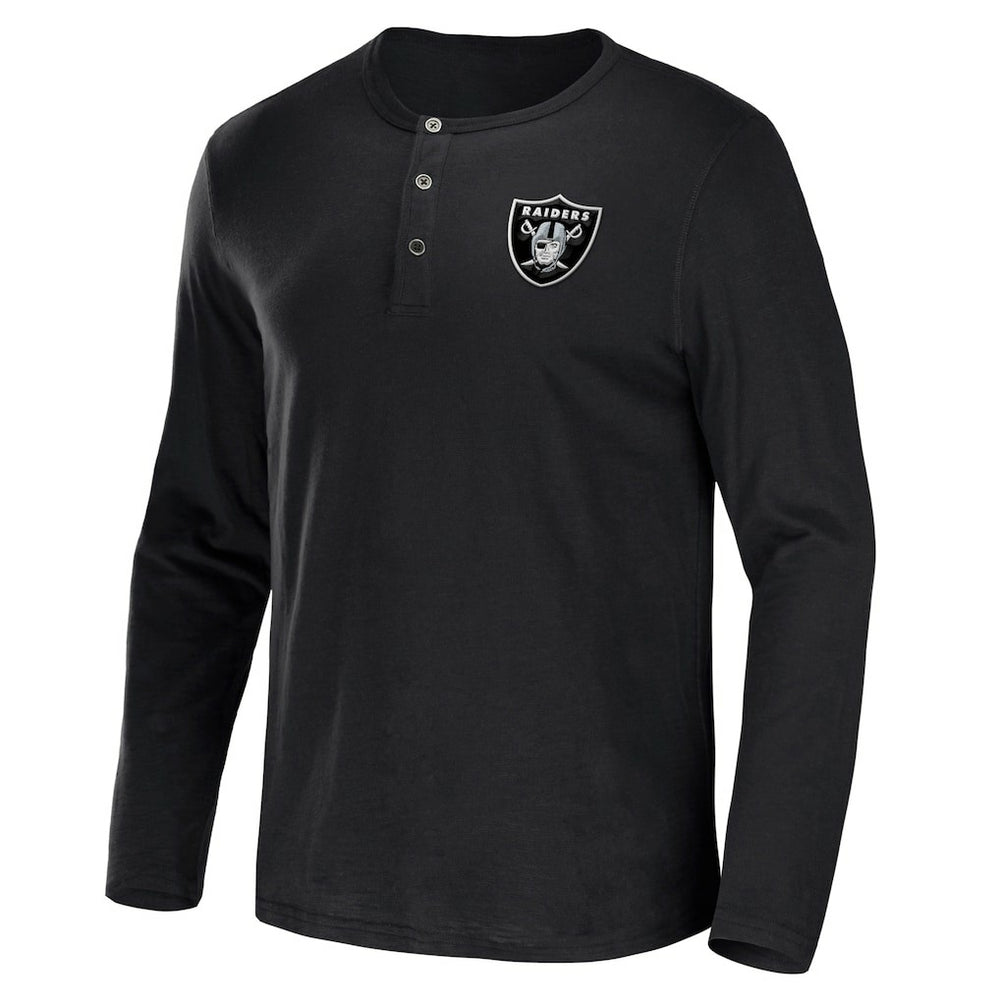 Las Vegas Raiders NFL x Darius Rucker Collection Slub Jersey Henley Long Sleeve T-Shirt Black | Fanatics