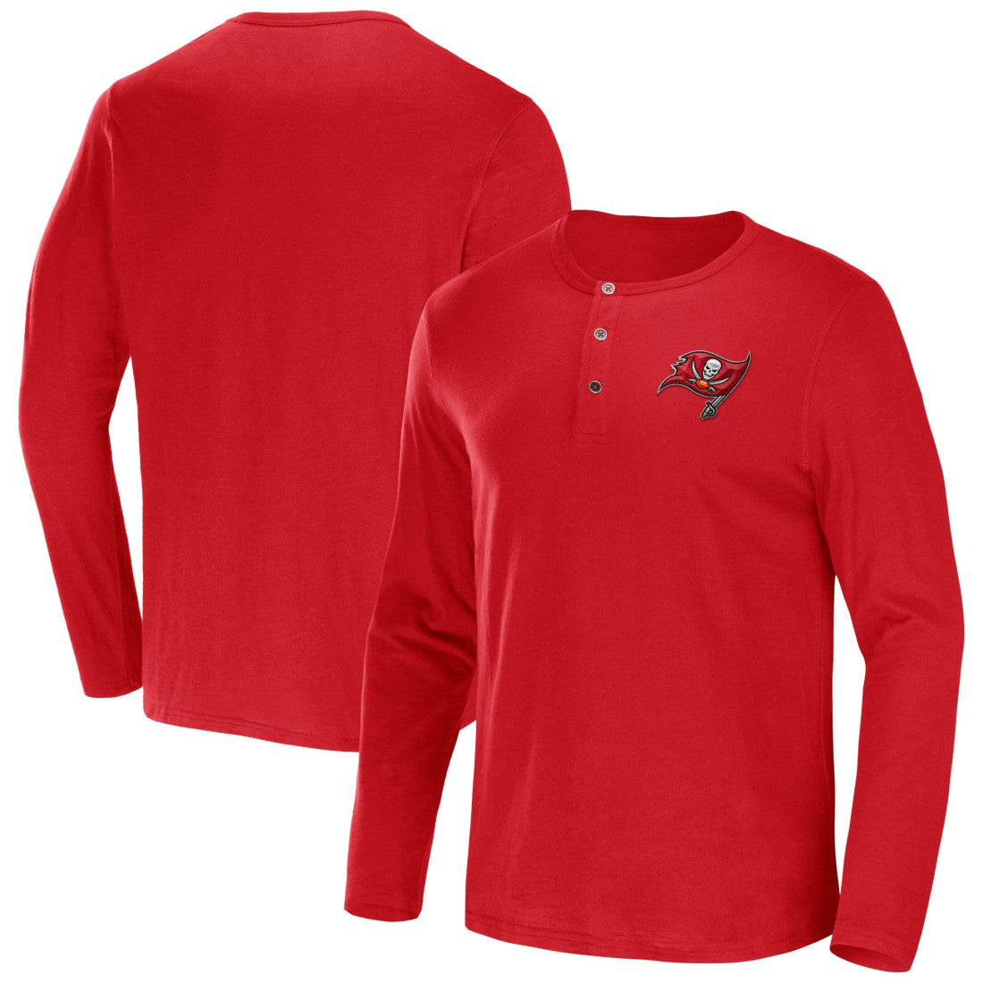 Tampa Bay Buccaneers NFL x Darius Rucker Collection Slub Jersey Henley Long Sleeve T-Shirt Red | Fanatics