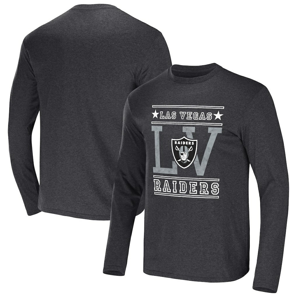 Las Vegas Raiders NFL x Darius Rucker Collection Long Sleeve T-Shirt Heathered Charcoal | Fanatics