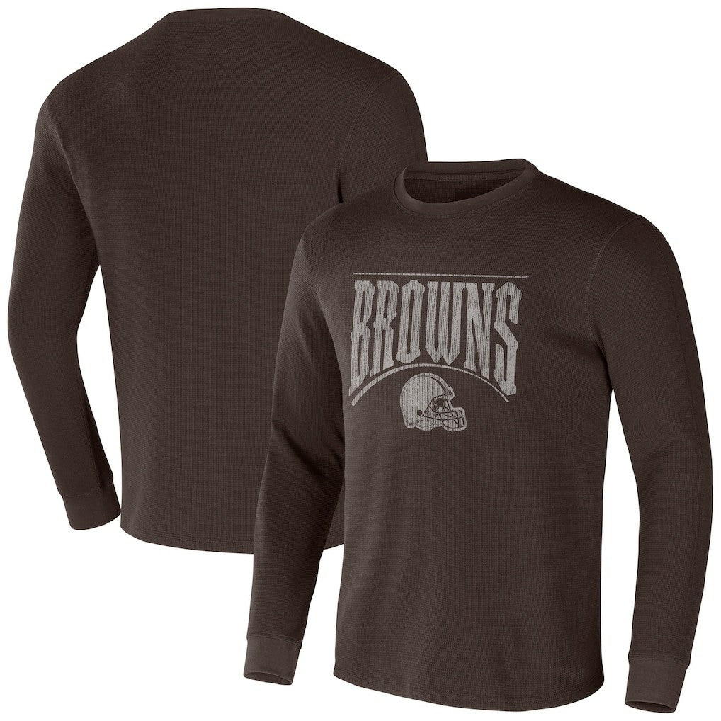 Cleveland Browns NFL x Darius Rucker Collection Long Sleeve Thermal T-Shirt Brown | Fanatics