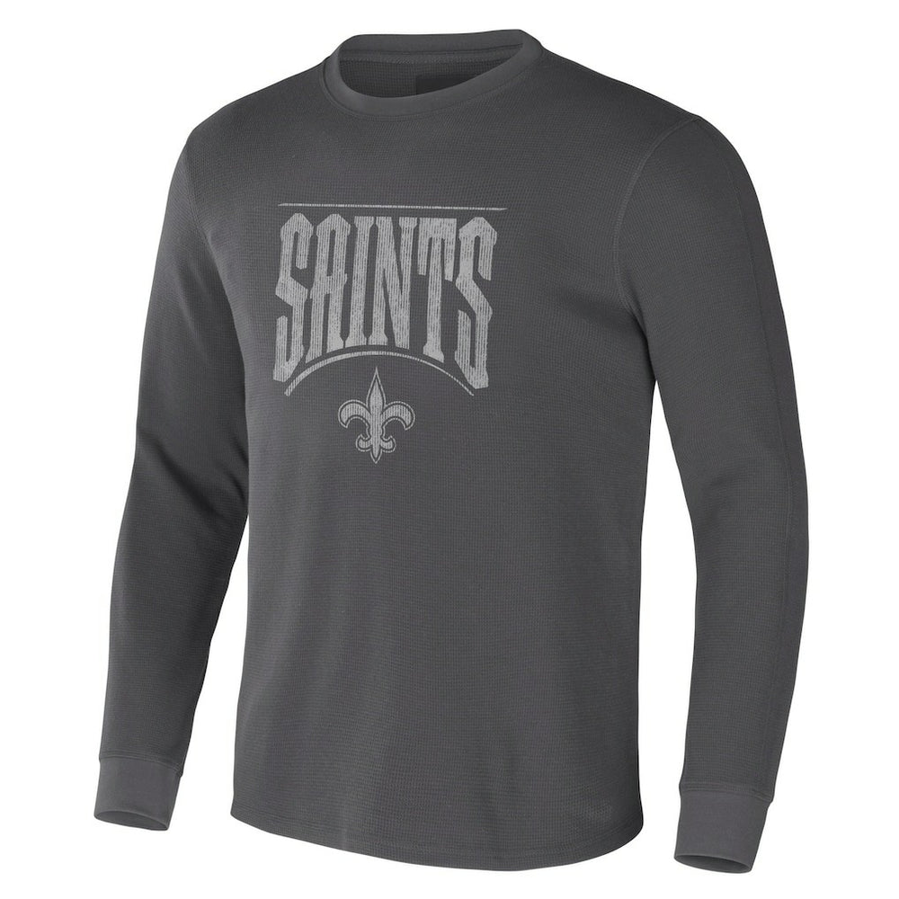 New Orleans Saints NFL x Darius Rucker Collection Long Sleeve Thermal T-Shirt Charcoal | Fanatics
