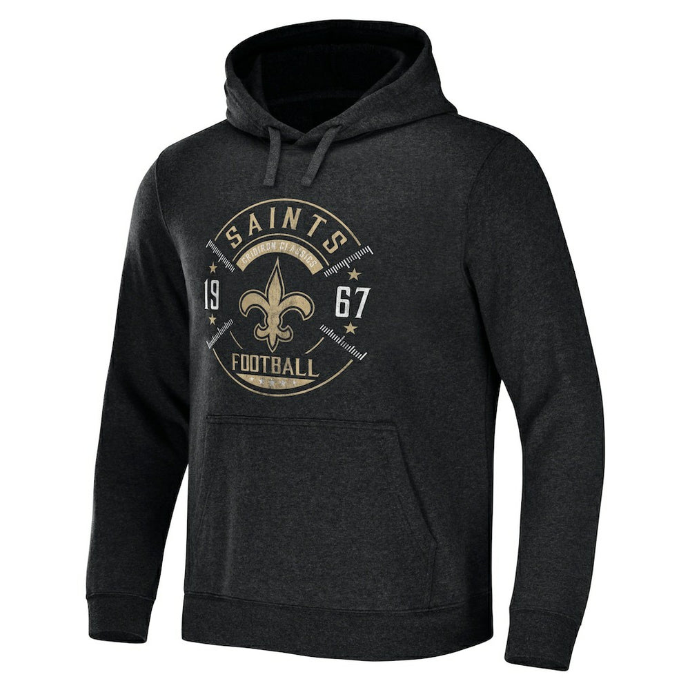 New Orleans Saints NFL x Darius Rucker Collection Radar Pullover Hoodie Heather Charcoal | Fanatics