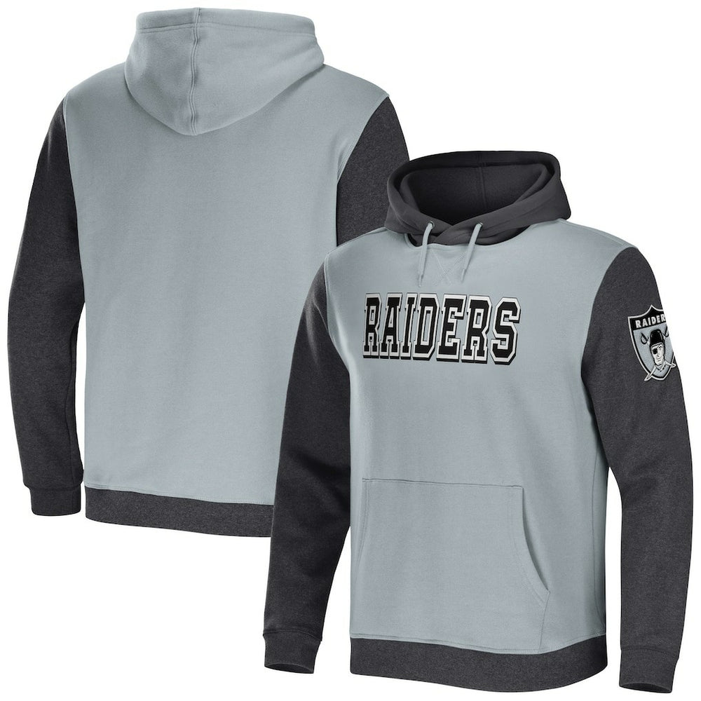 Las Vegas Raiders NFL x Darius Rucker Collection Colorblock Pullover Hoodie Gray/Charcoal | Fanatics