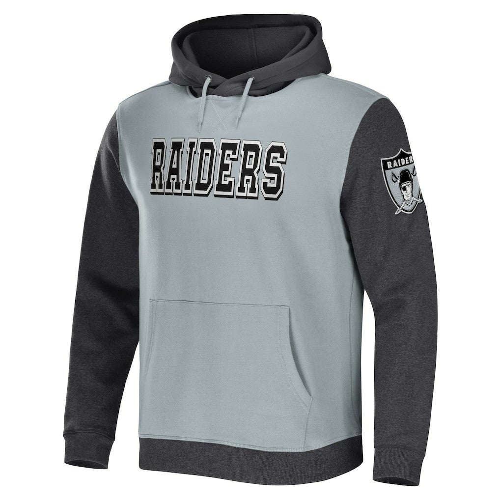 Las Vegas Raiders NFL x Darius Rucker Collection Colorblock Pullover Hoodie Gray/Charcoal | Fanatics