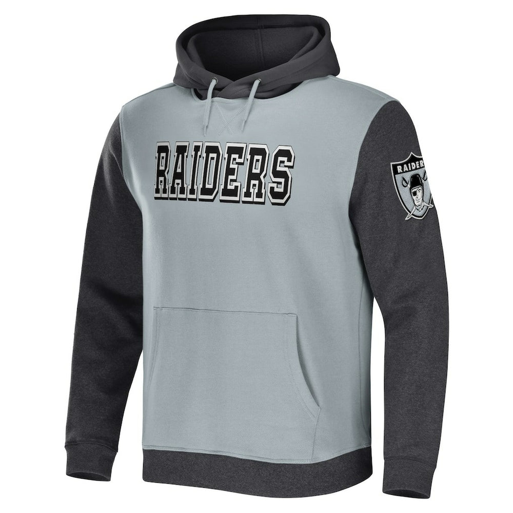 Las Vegas Raiders NFL x Darius Rucker Collection Colorblock Pullover Hoodie Gray/Charcoal | Fanatics