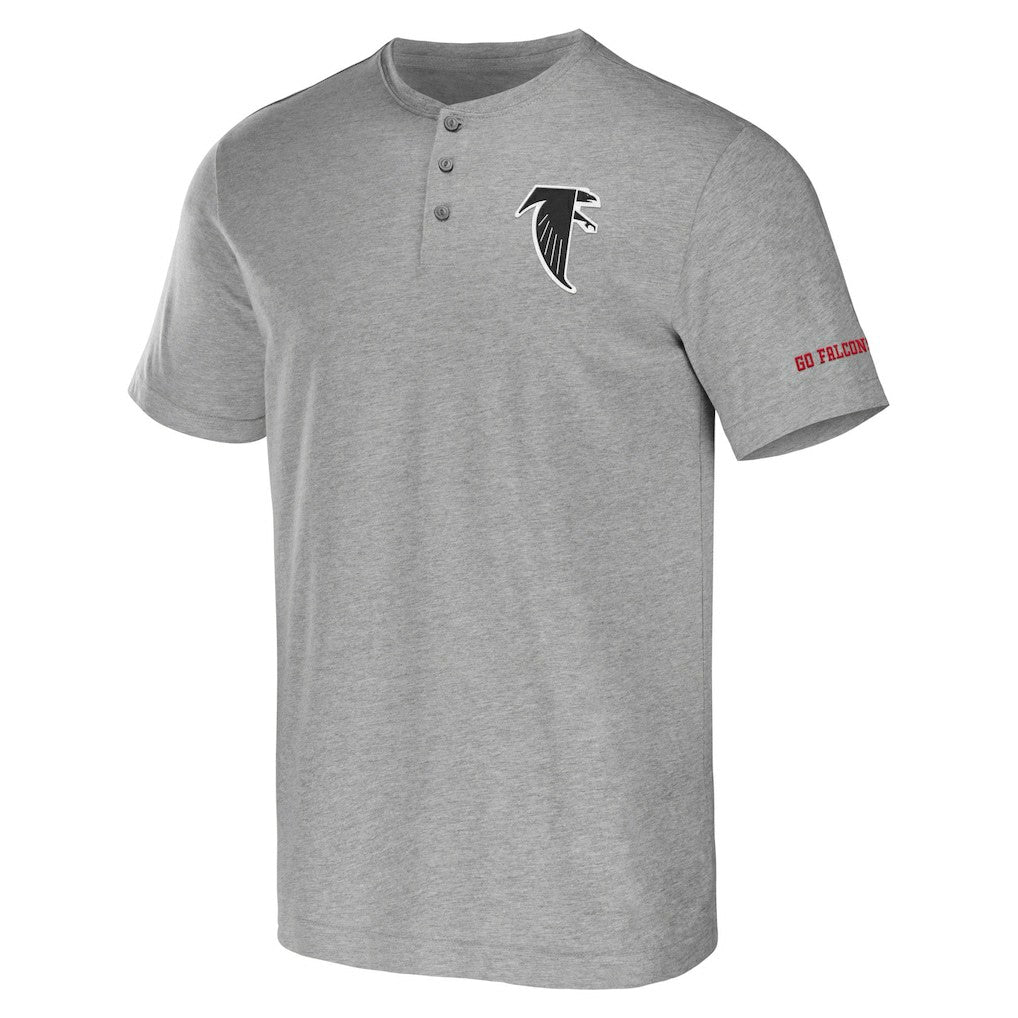 Atlanta Falcons NFL x Darius Rucker Collection Henley T-Shirt Heather Gray | Fanatics