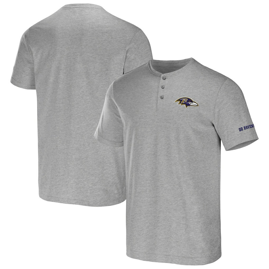 Baltimore Ravens NFL x Darius Rucker Collection Henley T-Shirt Heather Gray | Fanatics