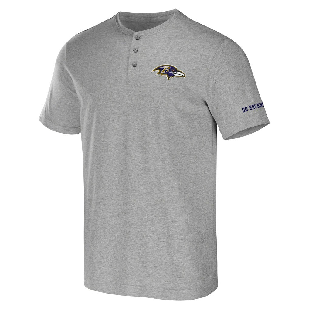 Baltimore Ravens NFL x Darius Rucker Collection Henley T-Shirt Heather Gray | Fanatics
