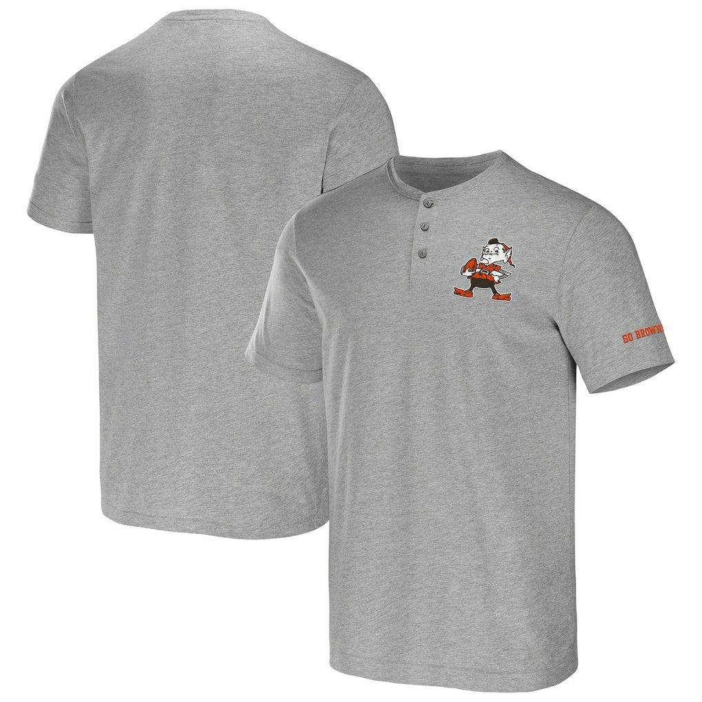 Cleveland Browns NFL x Darius Rucker Collection Henley T-Shirt Heather Gray | Fanatics