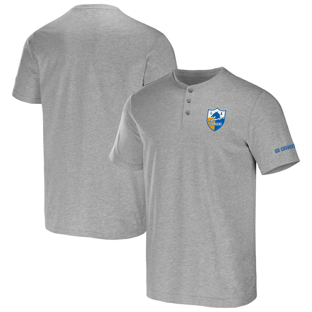 Los Angeles Chargers NFL x Darius Rucker Collection Henley T-Shirt Heather Gray | Fanatics