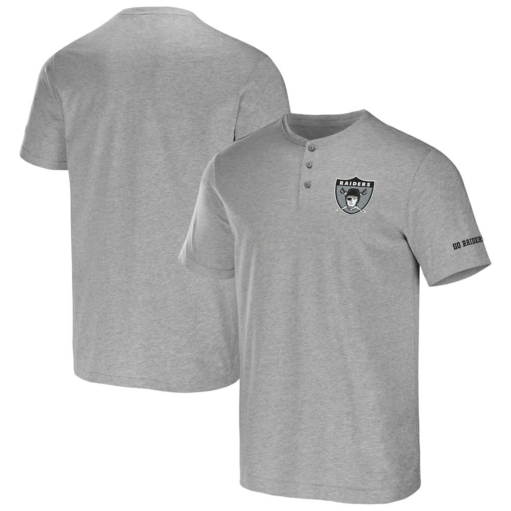 Las Vegas Raiders NFL x Darius Rucker Collection Henley T-Shirt Heather Gray | Fanatics