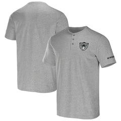 Las Vegas Raiders NFL x Darius Rucker Collection Henley T-Shirt Heather Gray | Fanatics