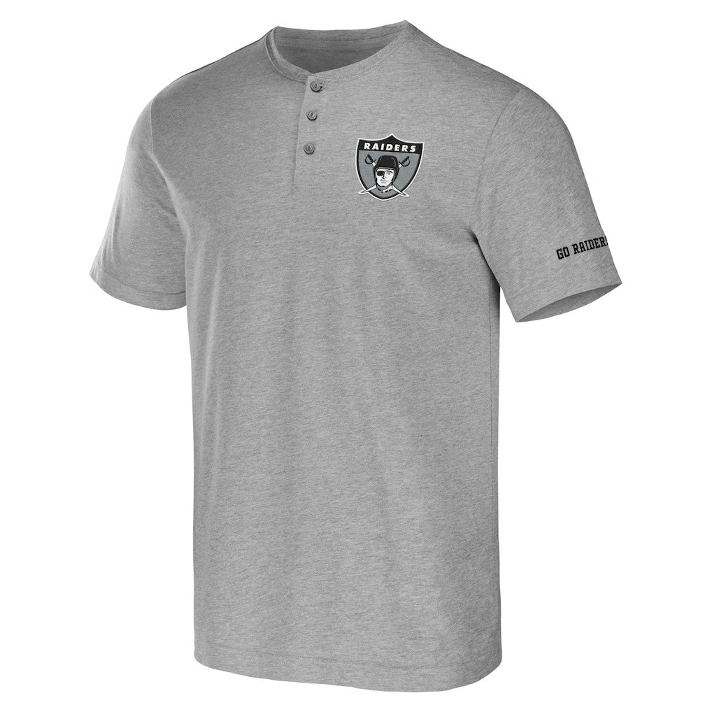 Las Vegas Raiders NFL x Darius Rucker Collection Henley T-Shirt Heather Gray | Fanatics