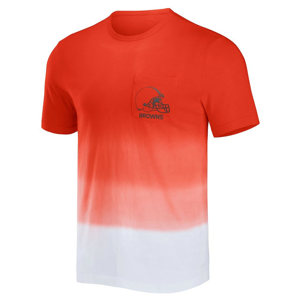 Cleveland Browns NFL x Darius Rucker Collection Dip Dye Pocket T-Shirt Orange/White | Fanatics