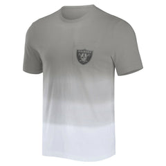 Las Vegas Raiders NFL x Darius Rucker Collection Dip Dye Pocket T-Shirt Silver/White | Fanatics