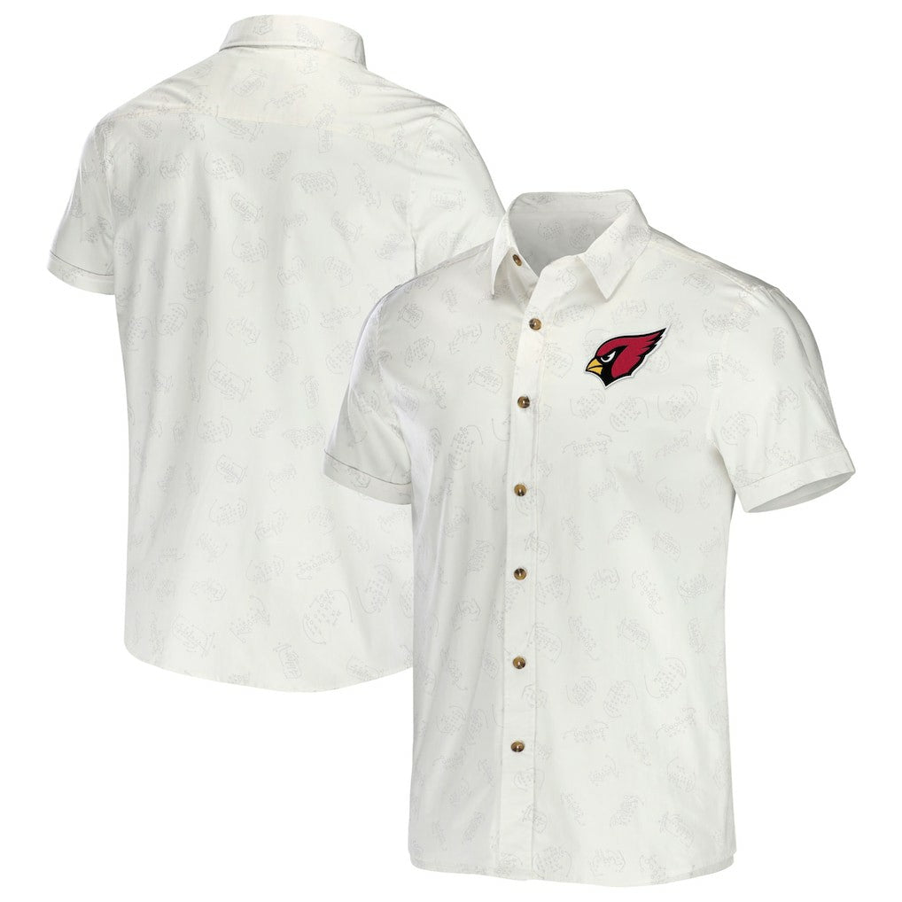 Arizona Cardinals NFL x Darius Rucker Collection Woven Button-Up T-Shirt White | Fanatics