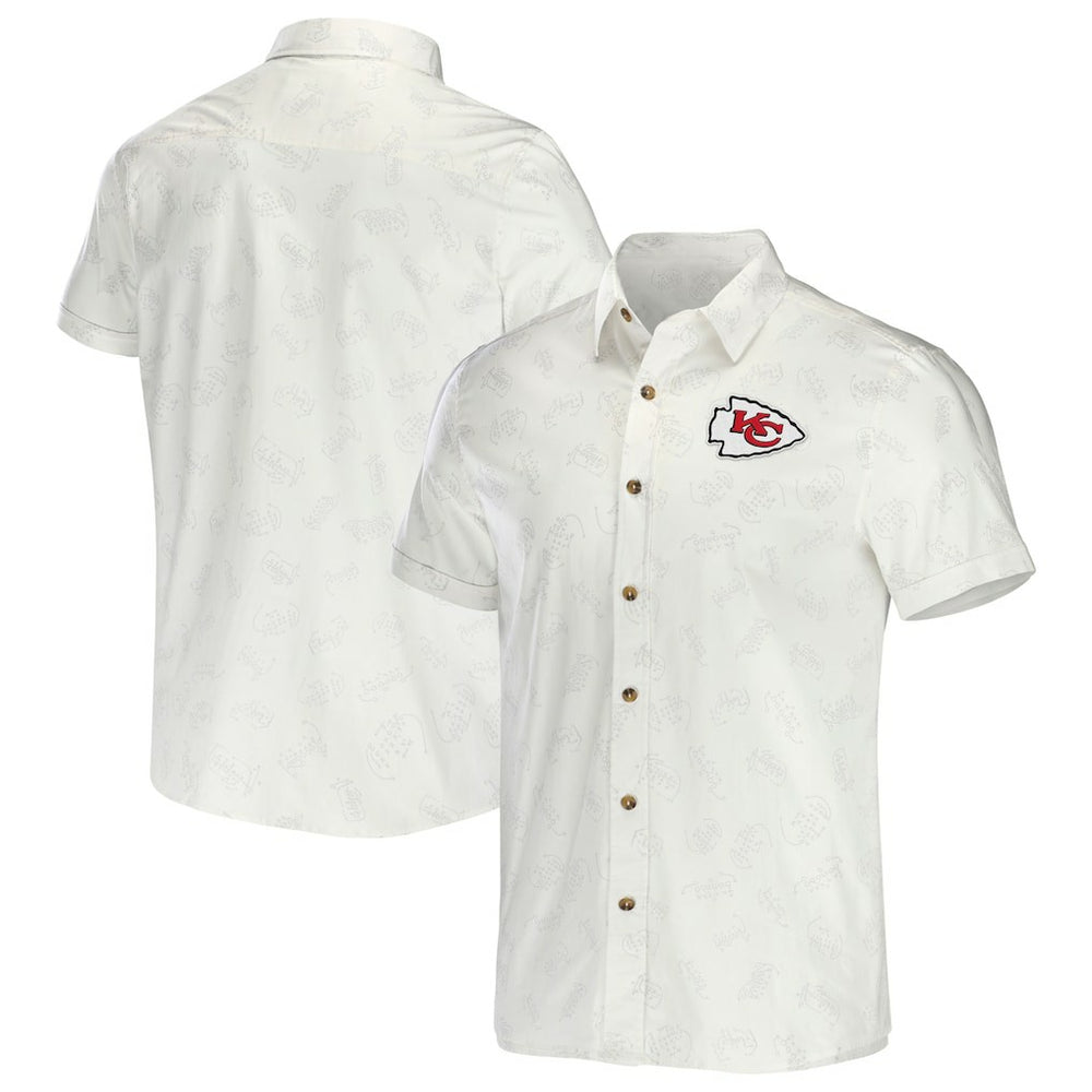 Kansas City Chiefs NFL x Darius Rucker Collection Woven Button-Up T-Shirt White | Fanatics
