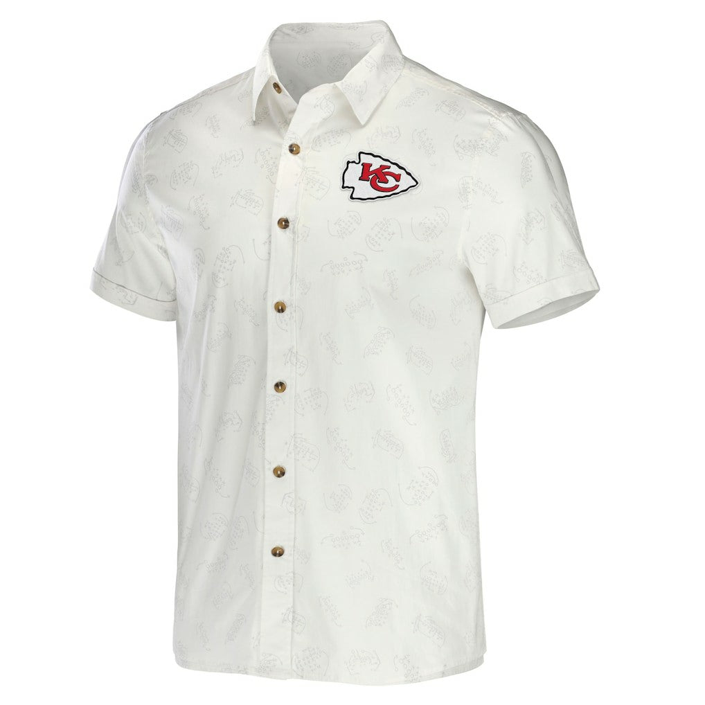 Kansas City Chiefs NFL x Darius Rucker Collection Woven Button-Up T-Shirt White | Fanatics
