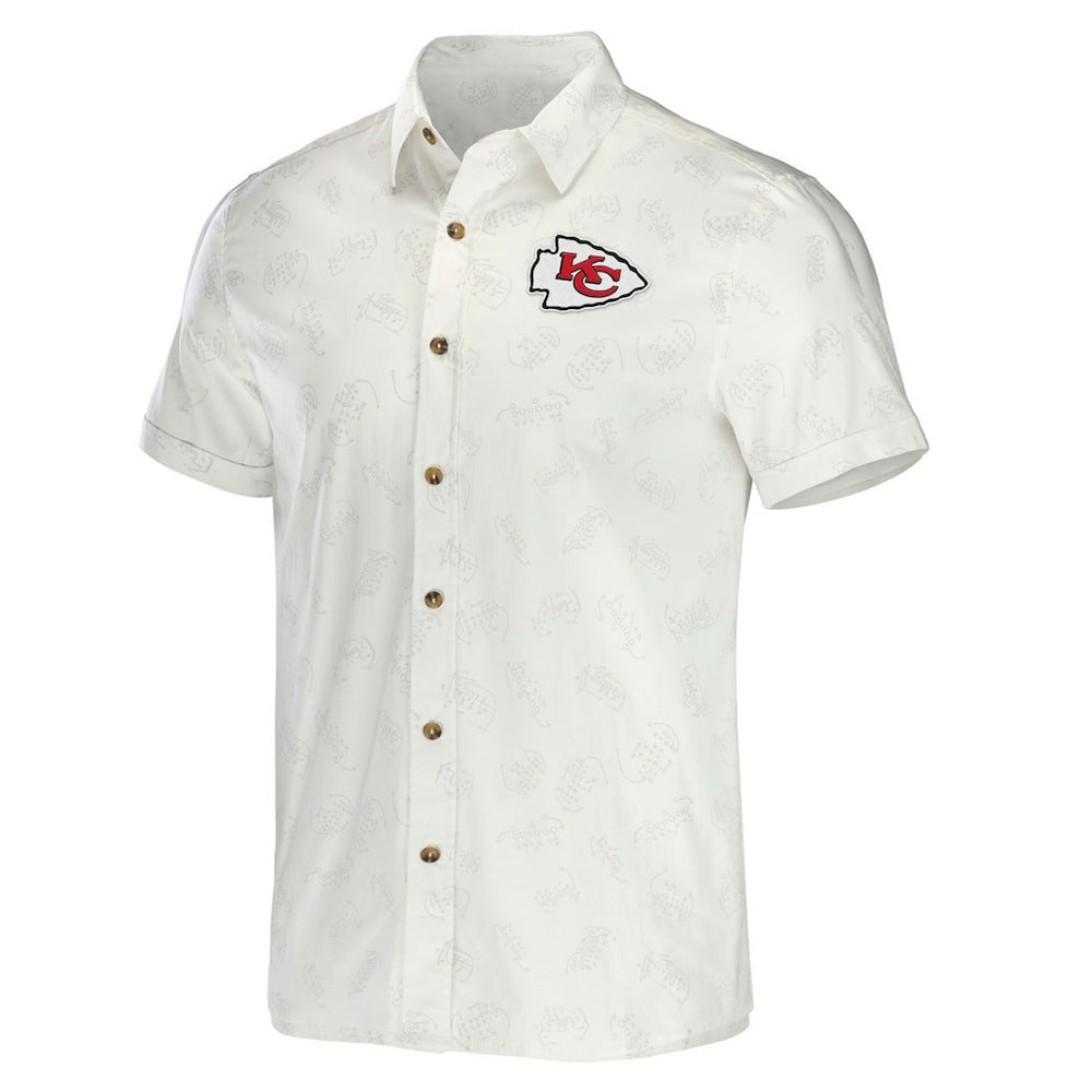 Kansas City Chiefs NFL x Darius Rucker Collection Woven Button-Up T-Shirt White | Fanatics