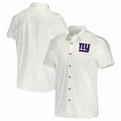 New York Giants NFL x Darius Rucker Collection Woven Button-Up T-Shirt White | Fanatics
