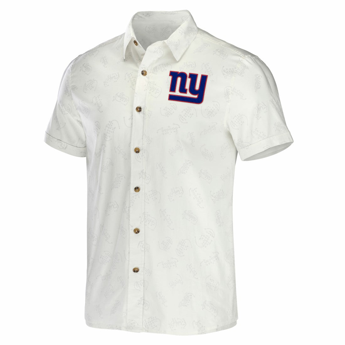 New York Giants NFL x Darius Rucker Collection Woven Button-Up T-Shirt White | Fanatics