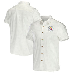 Pittsburgh Steelers NFL x Darius Rucker Collection Woven Button-Up T-Shirt White | Fanatics