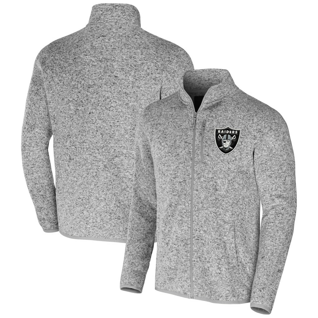 Las Vegas Raiders NFL x Darius Rucker Collection Fleece Full-Zip Jacket Heather Gray | Fanatics