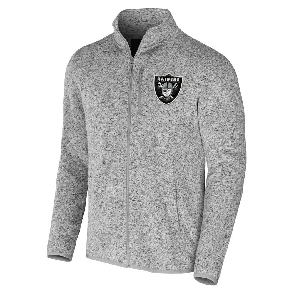 Las Vegas Raiders NFL x Darius Rucker Collection Fleece Full-Zip Jacket Heather Gray | Fanatics