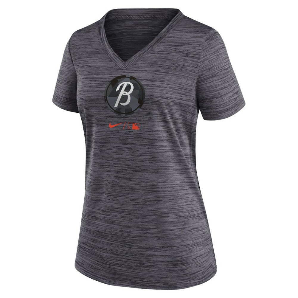Baltimore Orioles Nike Women's City Connect Velocity Practice Performance V-Neck T-Shirt - MLB