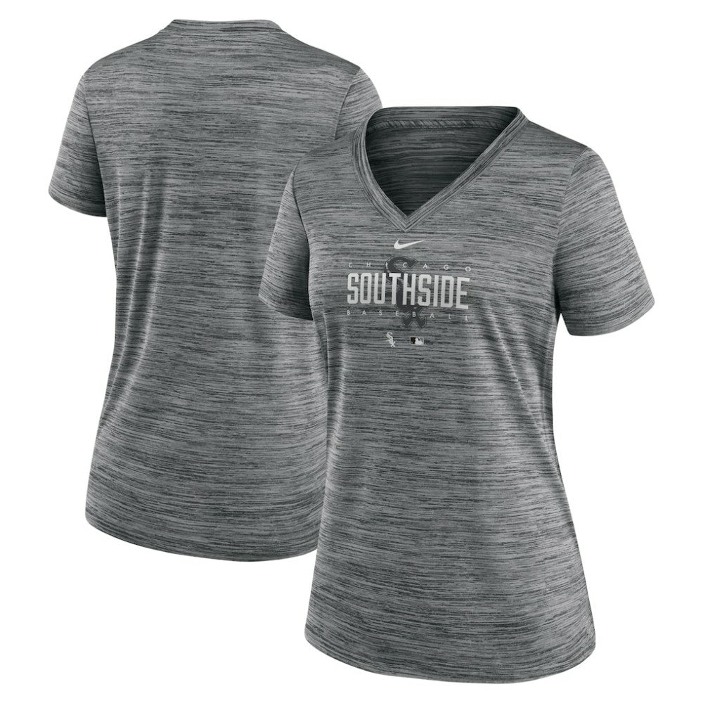 Chicago White Sox Nike Women's City Connect Velocity Practice Performance V-Neck T-Shirt - MLB