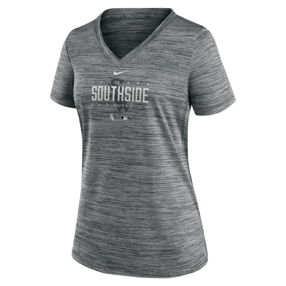 Chicago White Sox Nike Women's City Connect Velocity Practice Performance V-Neck T-Shirt - MLB