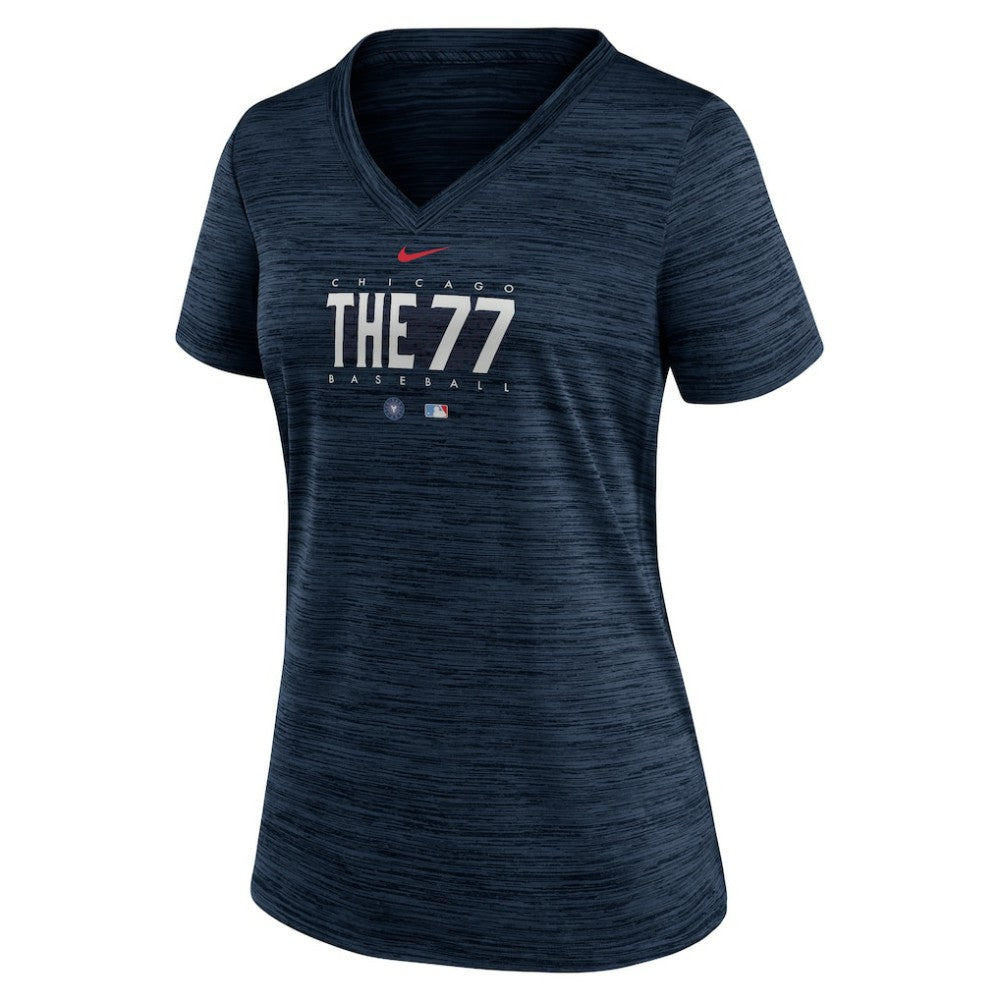 Chicago Cubs Nike Women's City Connect Velocity Practice Performance V-Neck T-Shirt - MLB
