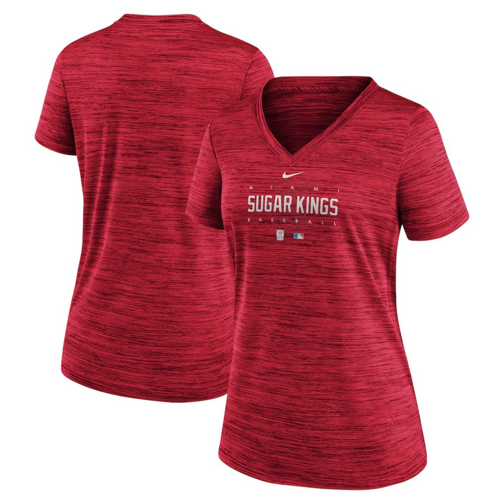 Miami Marlins Nike Women's City Connect Velocity Practice Performance V-Neck T-Shirt - MLB