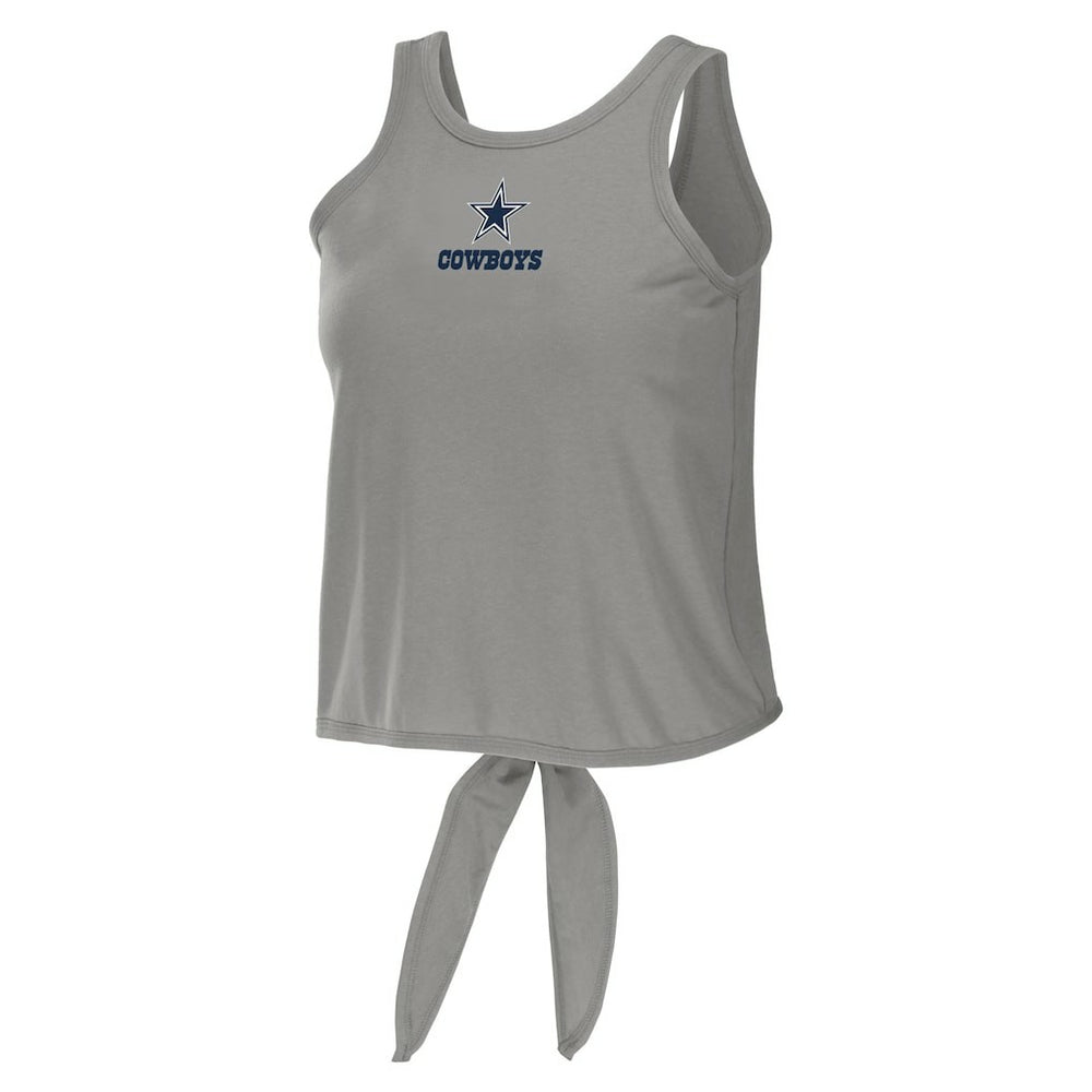 Dallas Cowboys WEAR by Erin Andrews Women's Open Back Twist Tie Tank Top Gray | NFL