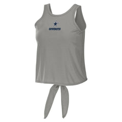 Dallas Cowboys WEAR by Erin Andrews Women's Open Back Twist Tie Tank Top Gray | NFL