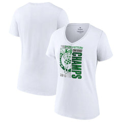 Boston Celtics Women's 2022 Eastern Conference Champions Plus Size Locker Room V-Neck T-Shirt White - NBA