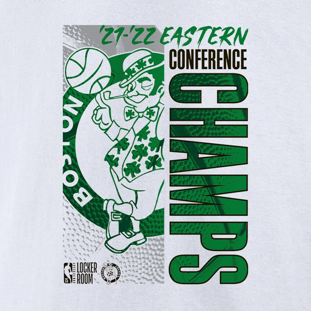 Boston Celtics Women's 2022 Eastern Conference Champions Plus Size Locker Room V-Neck T-Shirt White - NBA
