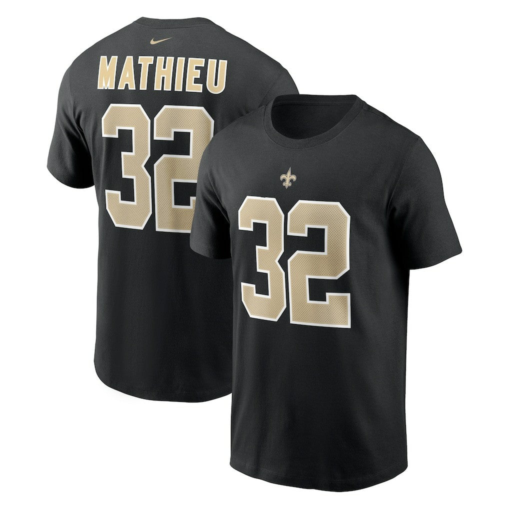 Tyrann Mathieu New Orleans Saints Player Name & Number T-Shirt Black | Nike for Sale