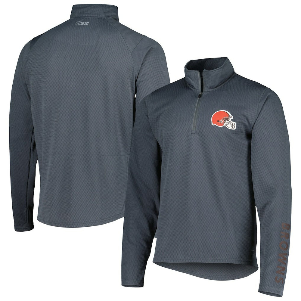 Cleveland Browns MSX by Michael Strahan Half-Zip Pullover Charcoal | NFL