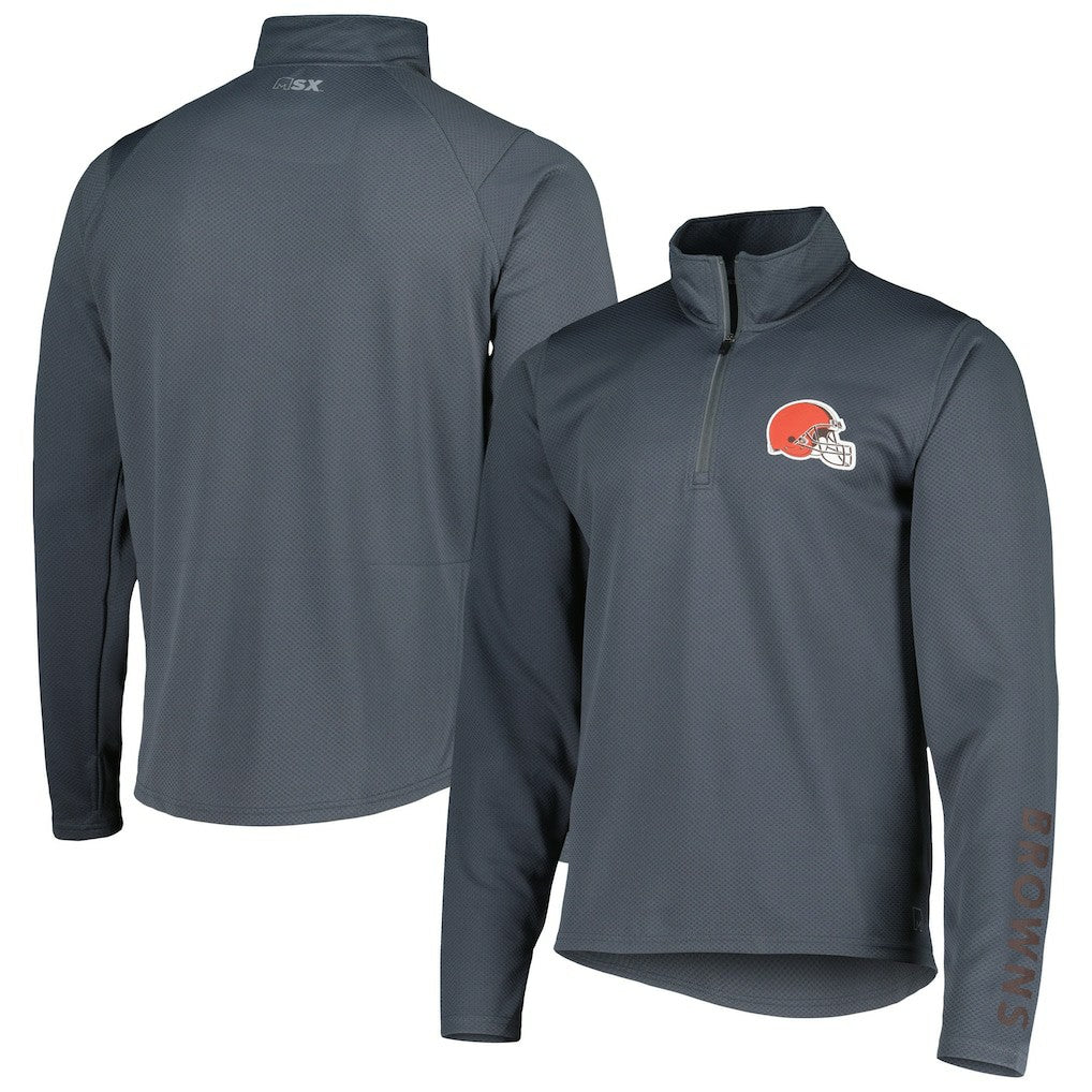 Cleveland Browns MSX by Michael Strahan Half-Zip Pullover Charcoal | NFL