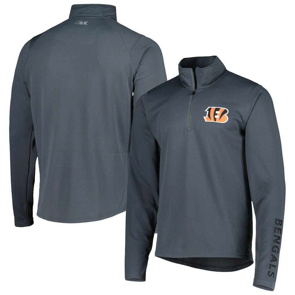 Cincinnati Bengals MSX by Michael Strahan Half-Zip Pullover Charcoal | NFL