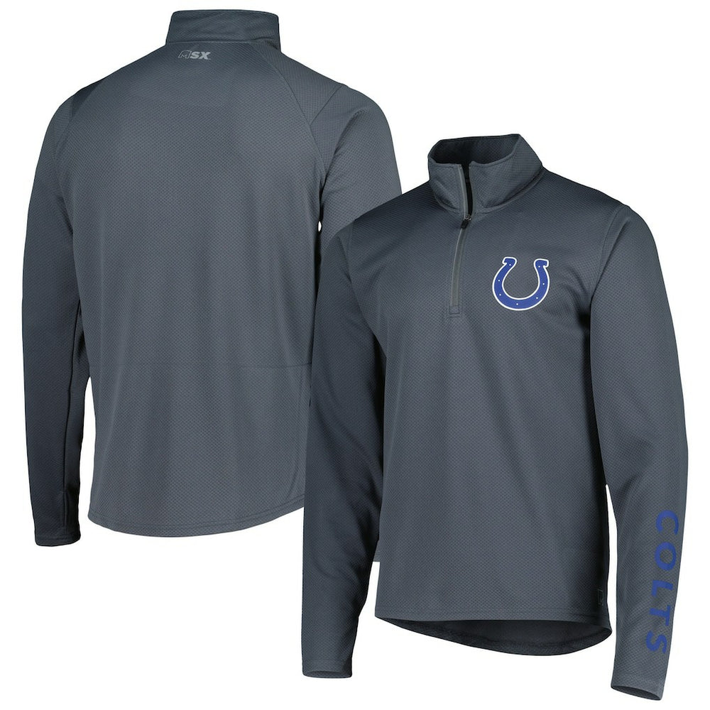Indianapolis Colts MSX by Michael Strahan Half-Zip Pullover Charcoal | NFL
