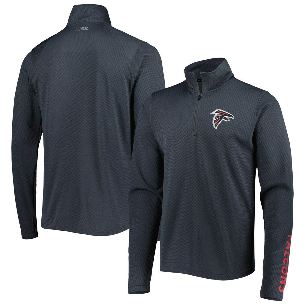 Atlanta Falcons MSX by Michael Strahan Half-Zip Pullover Charcoal | NFL