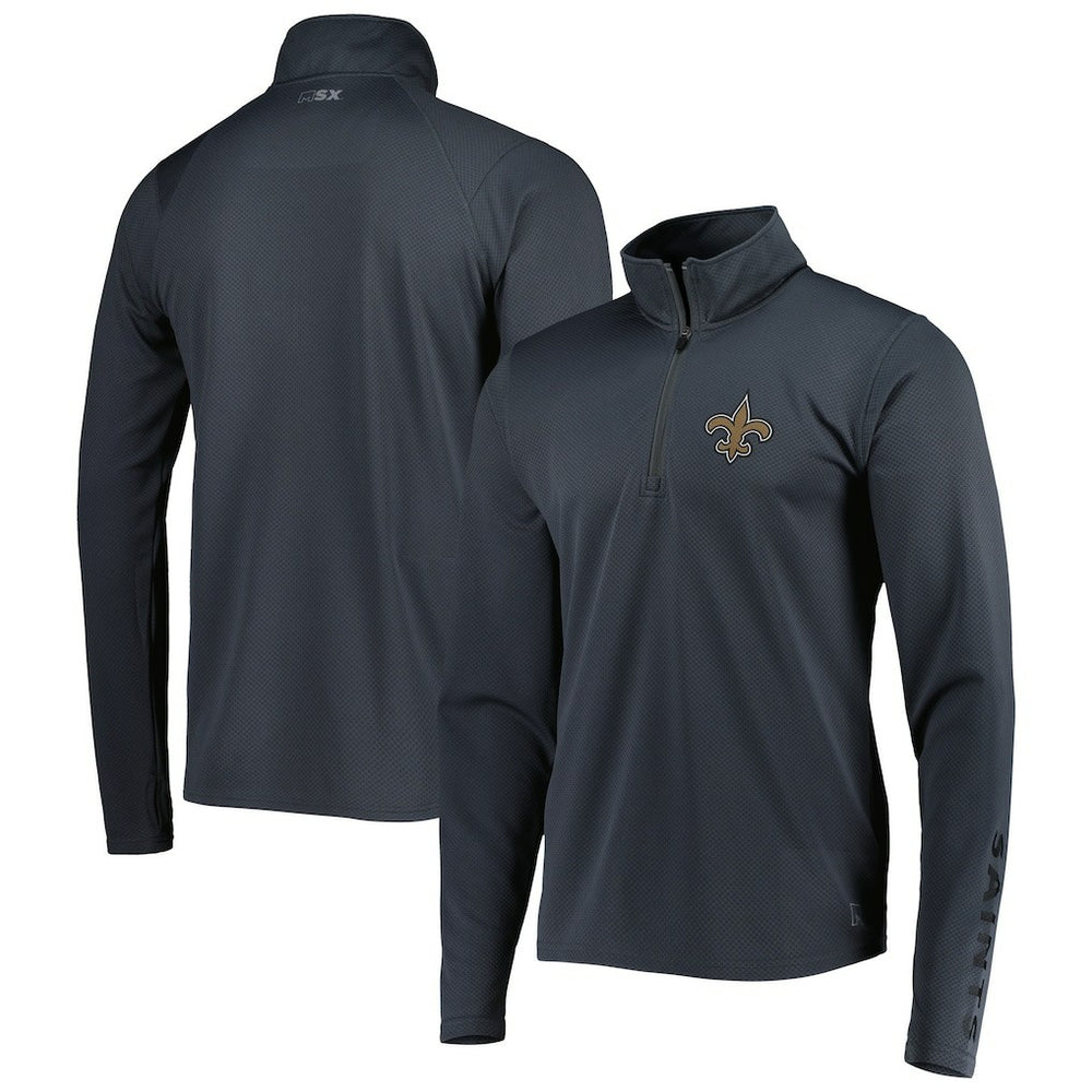 New Orleans Saints MSX by Michael Strahan Half-Zip Pullover Charcoal | NFL
