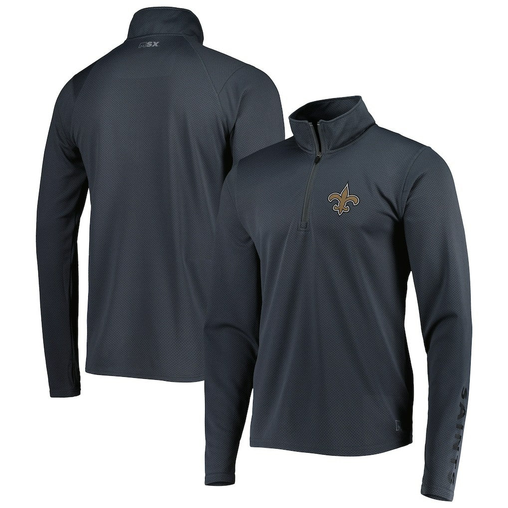 New Orleans Saints MSX by Michael Strahan Half-Zip Pullover Charcoal | NFL